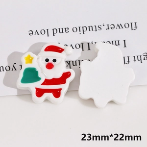 Detailed view of 23mm resin Santa Claus DIY charms with flat back for crafts
