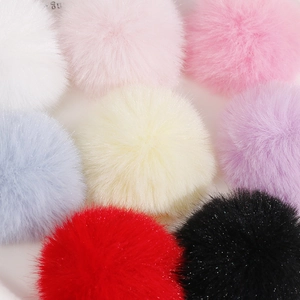 50mm soft faux rabbit fur pom poms in various colors for DIY crafts and hair accessories