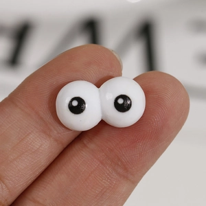 Creative white cartoon big eyes resin charm accessory for DIY crafts and doll making