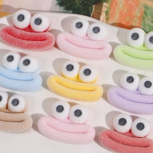 Patchs en résine DIY monstres mignons avec texture floquée en couleurs vives