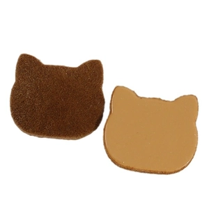 Cute brown flocked cat-shaped resin charms for DIY jewelry making accessories