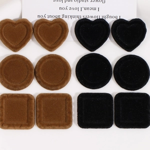 Flocked Resin Geometric Shapes Heart Round Square DIY Jewelry Making Accessories For Women Earring Hairpin Decorations