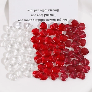 Dolci Perline in Vetro a Forma di Cuore Trasparenti Rosse Fucsia Perline Sciolte per Creazione Gioielli Braccialetti Collane Orecchini Accessori