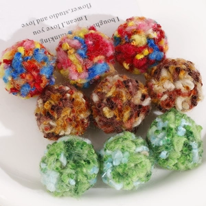 Colorful 30mm soft fluffy pom-pom yarn balls for DIY jewelry and hair accessories