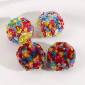 Multi-colored 30mm fluffy soft pom-poms for DIY earrings and craft hair accessories