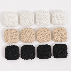Square Plaid Stripe Fabric Buttons With Metal Base For DIY Jewelry Making Autumn Winter Style Cloth Earring Hair Clip Accessories