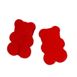 Charmante rote beflockte Gummibär-Accessoires für Haarnadeln oder DIY-Schmuck