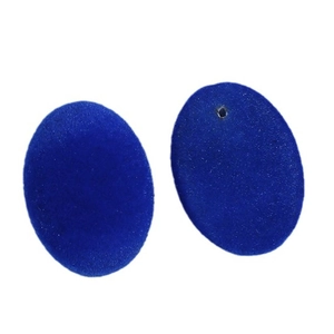 Blauer beflockter ovaler Harzanhänger für DIY-Schmuck und Ohrringe Projekte