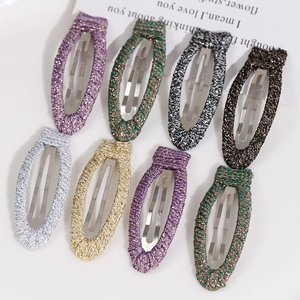 Handgefertigte Metall Bunte Stoff Gewebte Wicklung Oval Haarspangen Mode Vielseitig Snap Haarnadel DIY Haarschmuck Damen