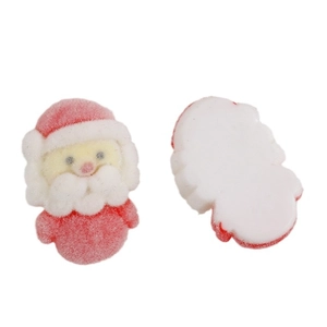 Flocked Santa Claus DIY resin charms with classic red finish and flat white back