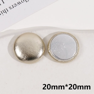 20mm gold textured round decorative button accessory with silver metal back base