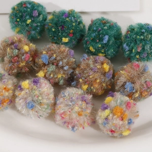 Pompons en peluche de 2cm aux motifs confettis colorés pour la création de bijoux DIY