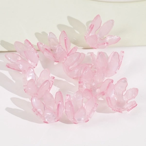 Charmantes fleurs en résine rose translucide pour bijoux DIY et accessoires cheveux