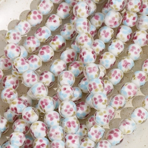 14mm handmade lampwork flower glass beads for DIY jewelry making and bracelets