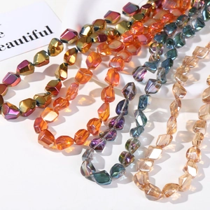 Irregular Multifaceted Glass Beads AB Gradient Colorful DIY Jewelry Accessories For Necklace Bracelet Making Unique Fashion Beads