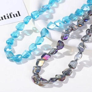 AB iridescent irregular faceted glass beads for DIY jewelry necklaces and bracelets