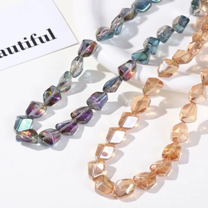 Irregular multifaceted AB crystal glass beads for DIY earrings and necklace crafting