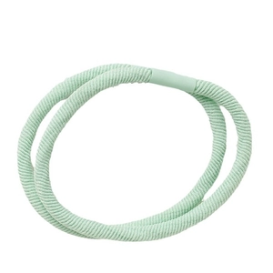 Mint green high elasticity hair tie with durable ribbed texture and seamless connector