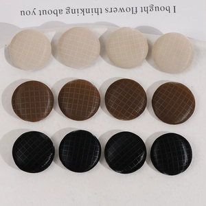 Round Fabric Covered Metal Buttons Plaid Checkered Pattern Decorative Patches For DIY Sewing Jewelry Making Accessories