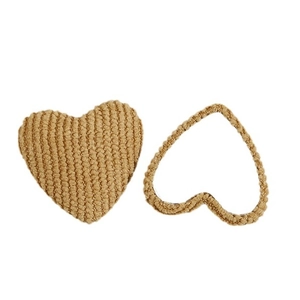 Handmade khaki crochet heart shaped ornaments for DIY jewelry and hair accessories