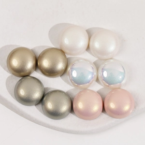Multi-color 18mm matte pearl half-round acrylic beads for DIY jewelry and accessories