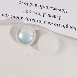 18mm matte pearl acrylic flatback cabochons for DIY jewelry and crafts on stone tray