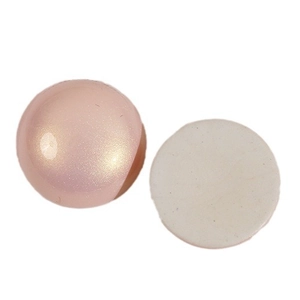 Front and back view of 18mm pearl matte acrylic round flatback cabochon beads for DIY