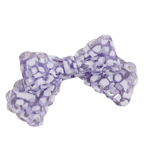 Creative oversized purple and white floral acetate bow hairpin accessory with marble texture