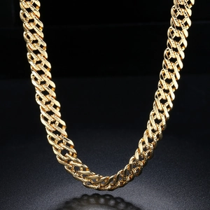 Klassieke 18K vergulde Cubaanse schakelketting voor heren in hiphop-modestijl