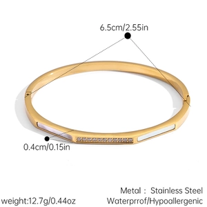 Détails du bracelet en acier inoxydable plaqué or 18k avec dimensions et poids précis