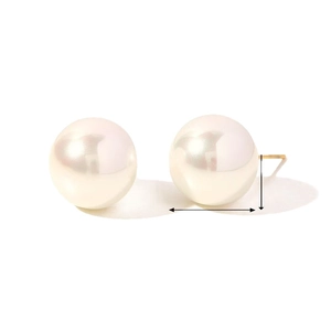 Boucles d'oreilles classiques en acier titane plaqué or 18K avec perles blanches