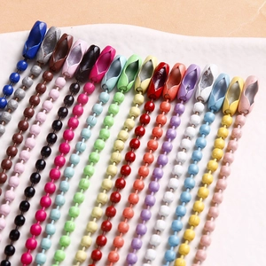 Colorful painted metal ball chains and connector clasps for DIY jewelry making