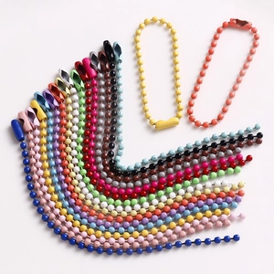 Colored Lacquered Ball Bead Chain Alloy Metal DIY Jewelry Accessory For Keychain Tag Connector Multiple Colors Minimalist Craft Supplies