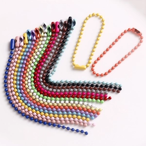 Vibrant colorful ball chain necklaces with connectors for DIY jewelry and keychains