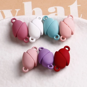 Colorful matte magnetic heart clasps for DIY jewelry making in various vibrant colors