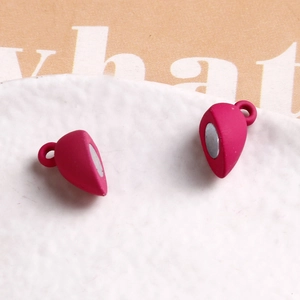Rose red matte magnetic heart clasps for DIY jewelry making with frosted finish