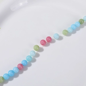 Macro shot of 8mm colorful ice crack natural stone beads for DIY jewelry making