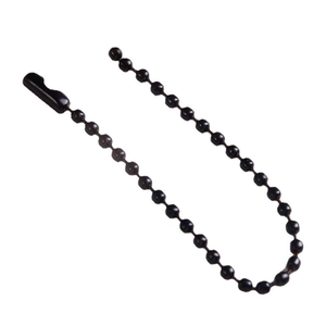 Black painted iron ball chain with connector clasp for DIY crafts and jewelry making