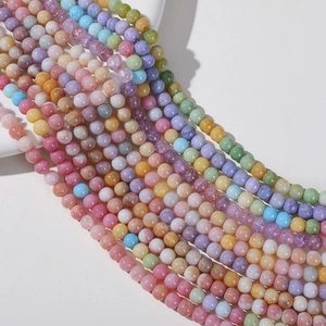 Multi-color 8mm ice-cracked round natural stone beads for DIY jewelry making and crafts