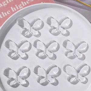Grands Pendentifs Papillon en Acrylique Transparent pour Boucles d'Oreilles Collier Chaîne de Téléphone DIY Breloques Papillon Claires