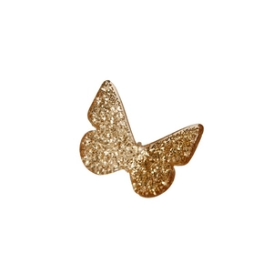 Golden glitter butterfly accessory for DIY earrings and hair ornaments on white background