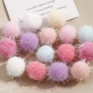 Colorful plush yarn balls with glitter fibers for DIY crafts and jewelry making accessories