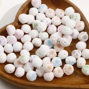 Cute flocked cat paw beads in various colors for DIY earrings and bracelets