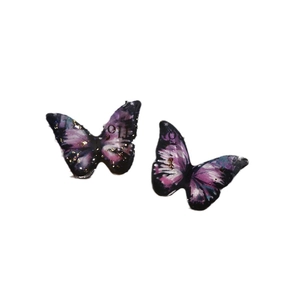 Blue and purple gradient butterfly charms with gold foil flakes for DIY jewelry making