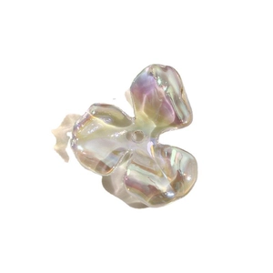 Iridescent AB color gradient 3-petal acrylic flower bead for DIY jewelry making