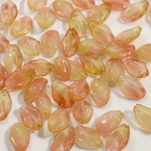 Cuentas de Pétalos de Vidrio Degradado Rosa Amarillo Colgantes de Pétalos de Flores para Joyería DIY Pendientes Collar