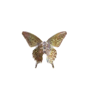 Translucent aurora butterfly acrylic pendant with rainbow iridescent finish and wing textures