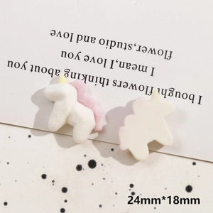 Detail view of 24x18mm unicorn resin charms for DIY hair clips and jewelry making