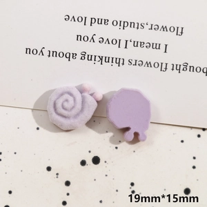 Macro view of purple snail DIY accessories with 19mm by 15mm size dimensions
