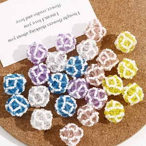 Handcrafted colorful woven crystal bead balls for DIY jewelry and earring making